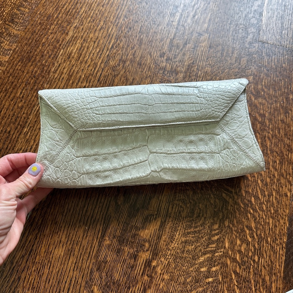 Nancy Gonzales crocodile clutch, VGUC, 100% authentic